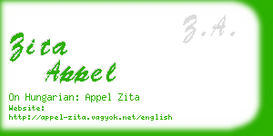 zita appel business card